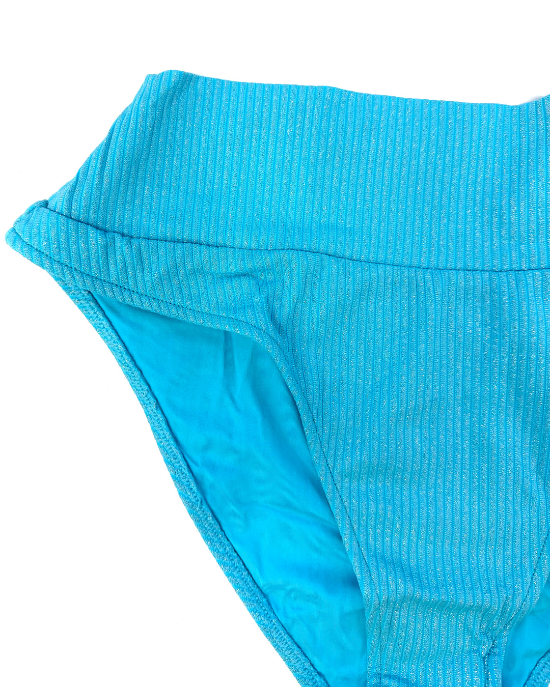 Metallic Blue Fuller Coverage Bikini Bottom - Small