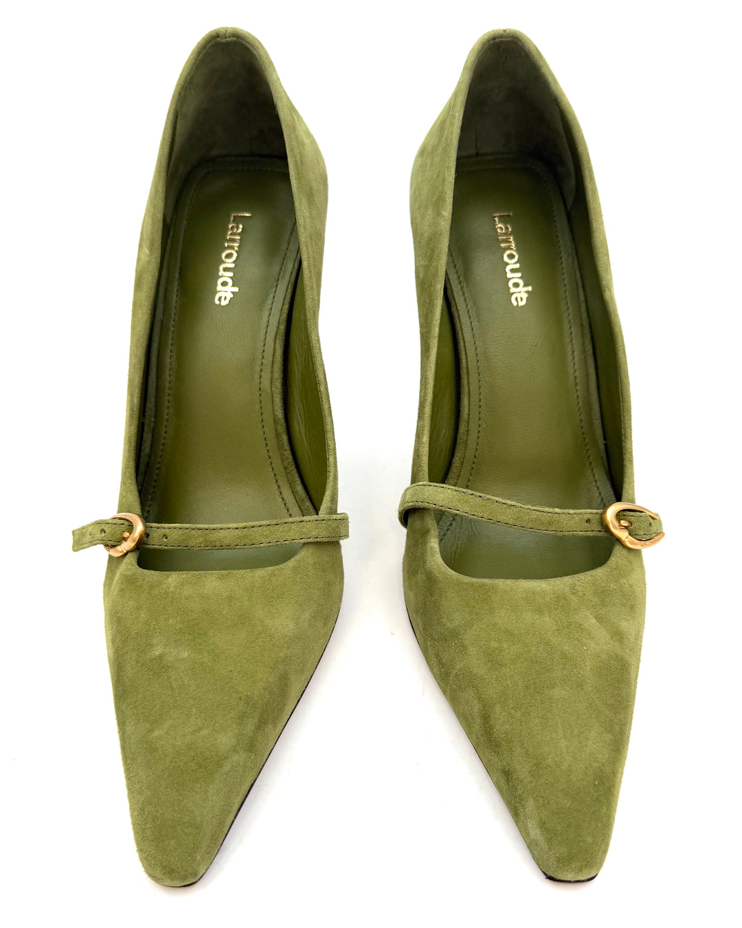 Olive Green Suede Heel - Size 6.5