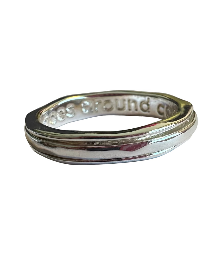 Silver "What Goes Around" Ring - Size 7.5