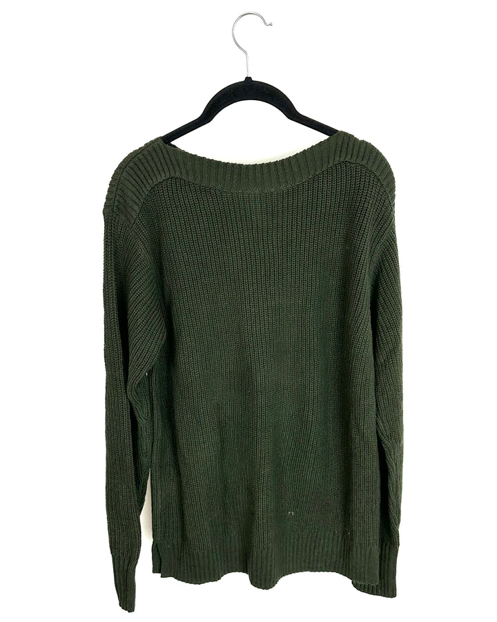 Dark Green Boatneck Sweater - Size 6/8