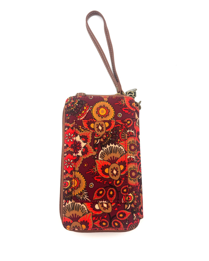 Purple Abstract Pattern Wallet/Wristlet/Crossbody Bag