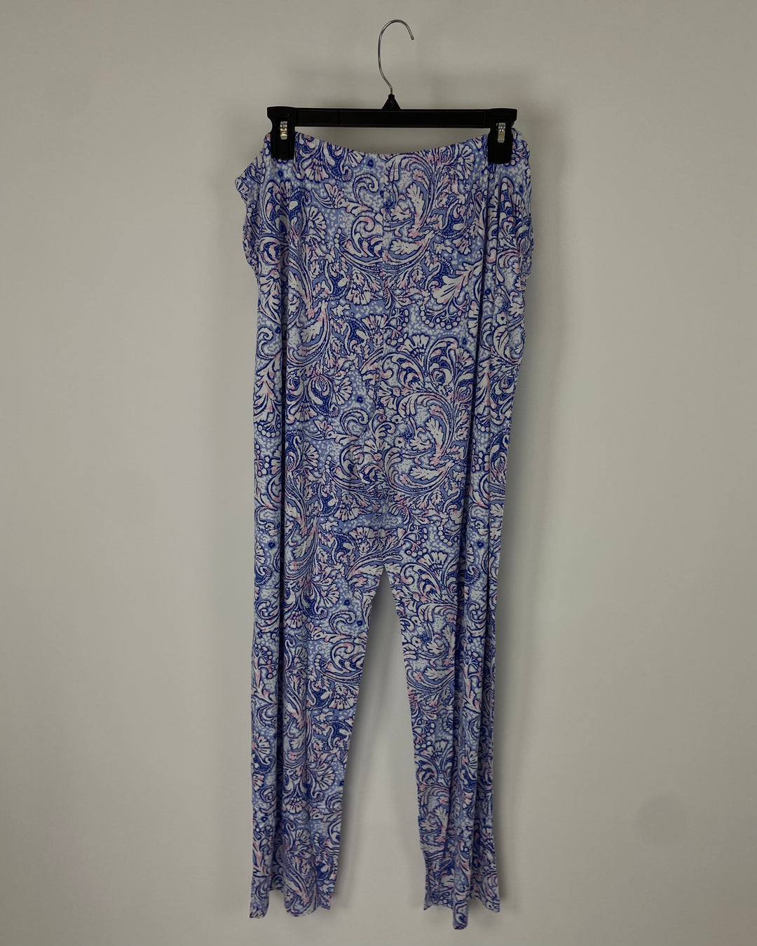 Blue And Pink Paisley Print Pajama Pants - Size 1X