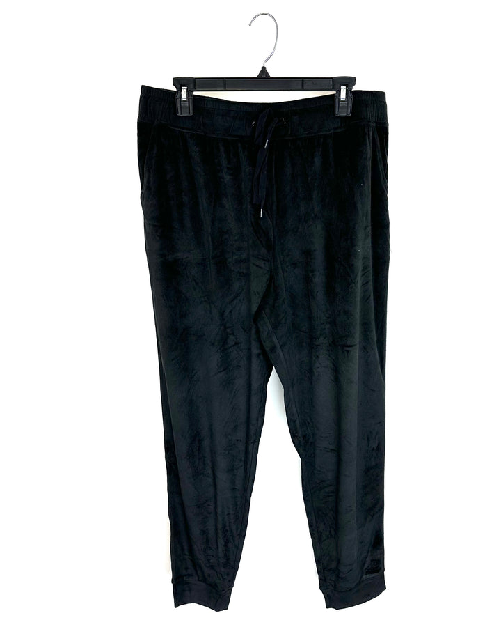 Black Velour Joggers - Size 14/16