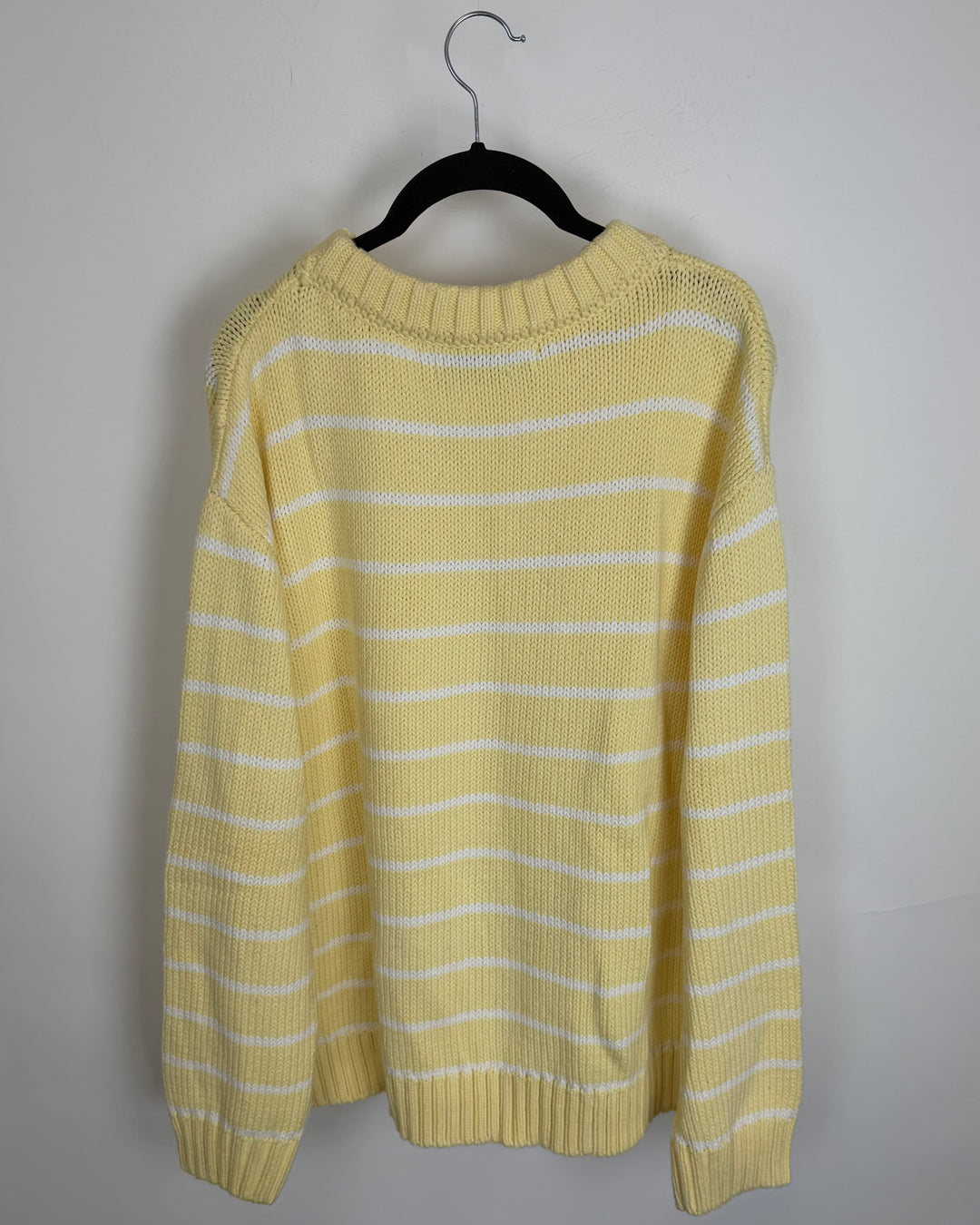 Yellow & White Stripe Sweater - Size 6/8