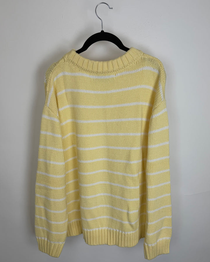 Yellow & White Stripe Sweater - Size 6/8