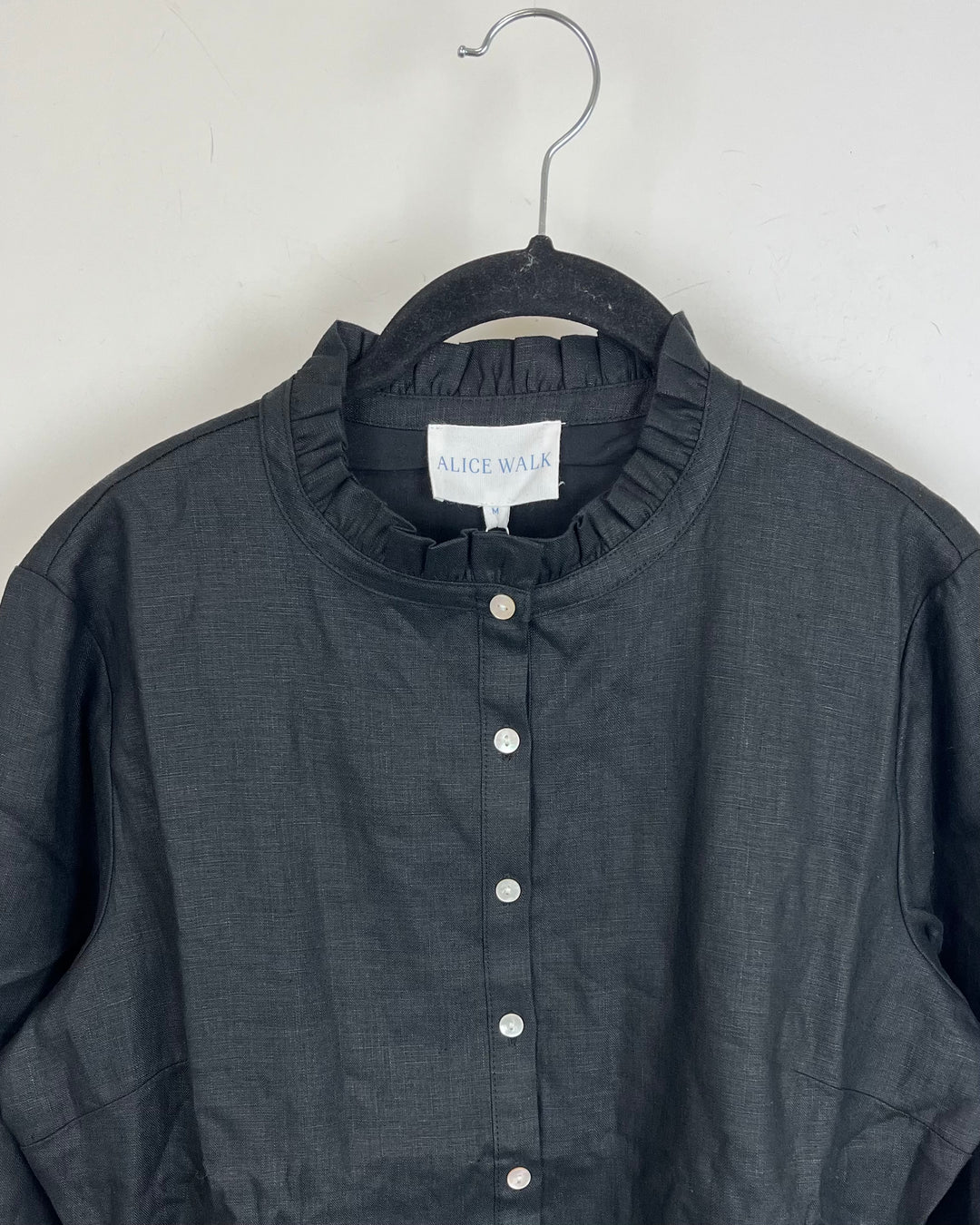 Midnight Black Linen Dress - XS, S, M, L, XL