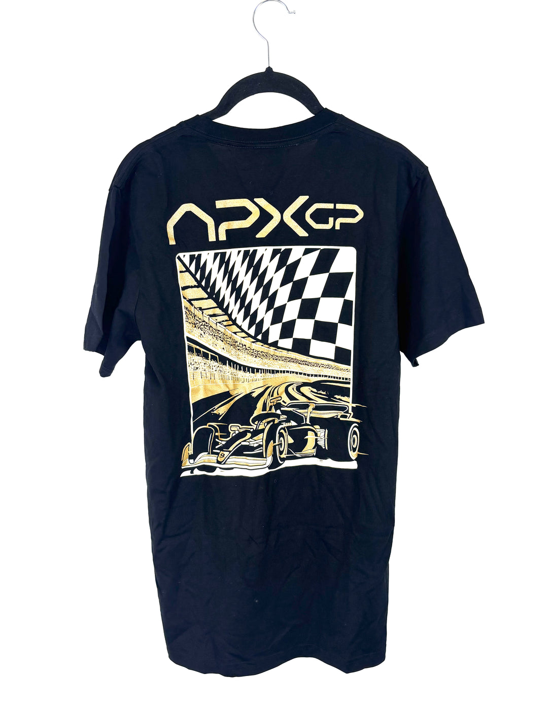 Black Race Car Graphic T-Shirt - Small