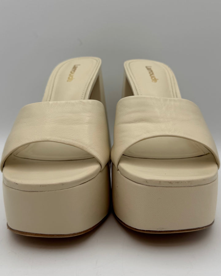Cream Platform Mule - Size 9