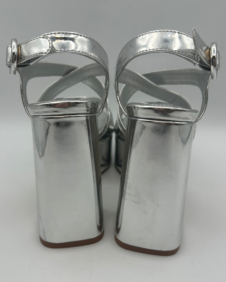 Silver Patent Leather Heels - Size 5.5, 8, 8.5, and 9.5