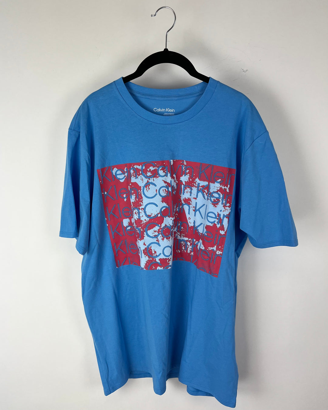MENS Blue Graphic Logo T-Shirt - Large
