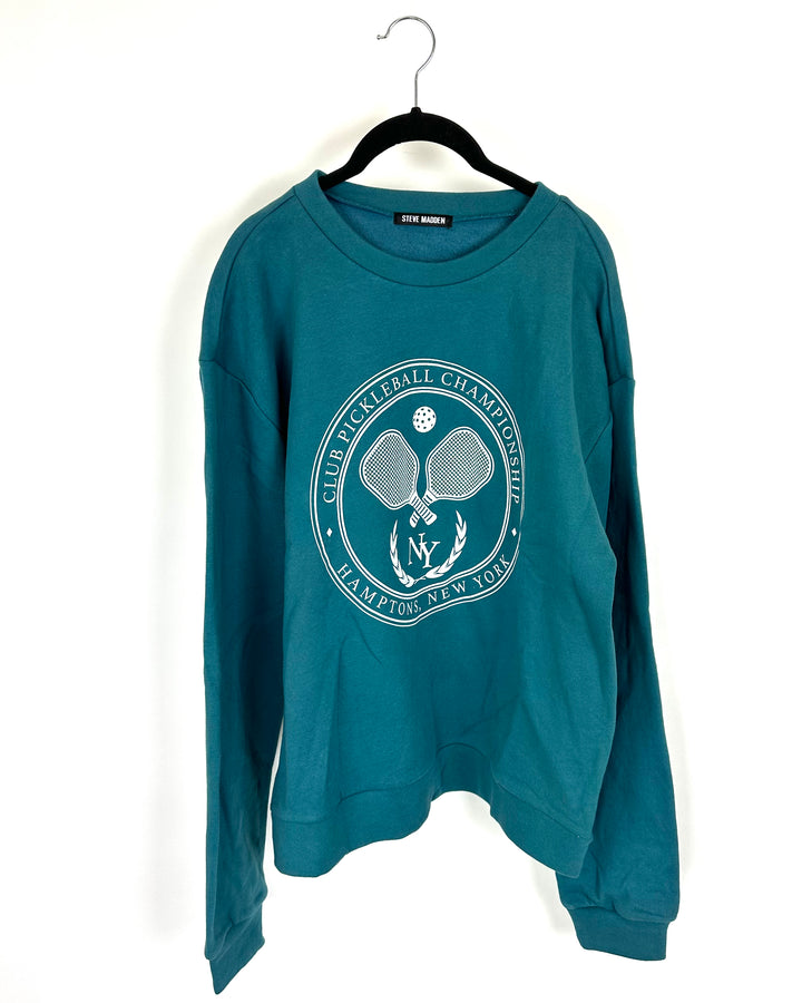 Dark Teal Pickleball Sweatshirt - Size 6/8