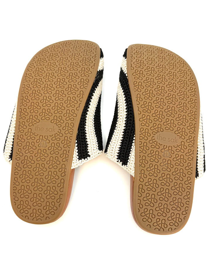 Black & Beige Crochet Clogs -  Size 7, 10, 11