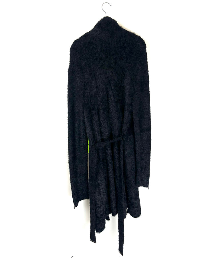 Black Plush Cardigan- 6/8