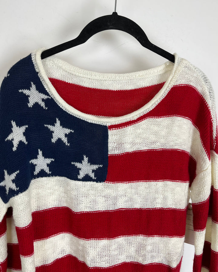Flag Cropped Sweater - Size 2/4