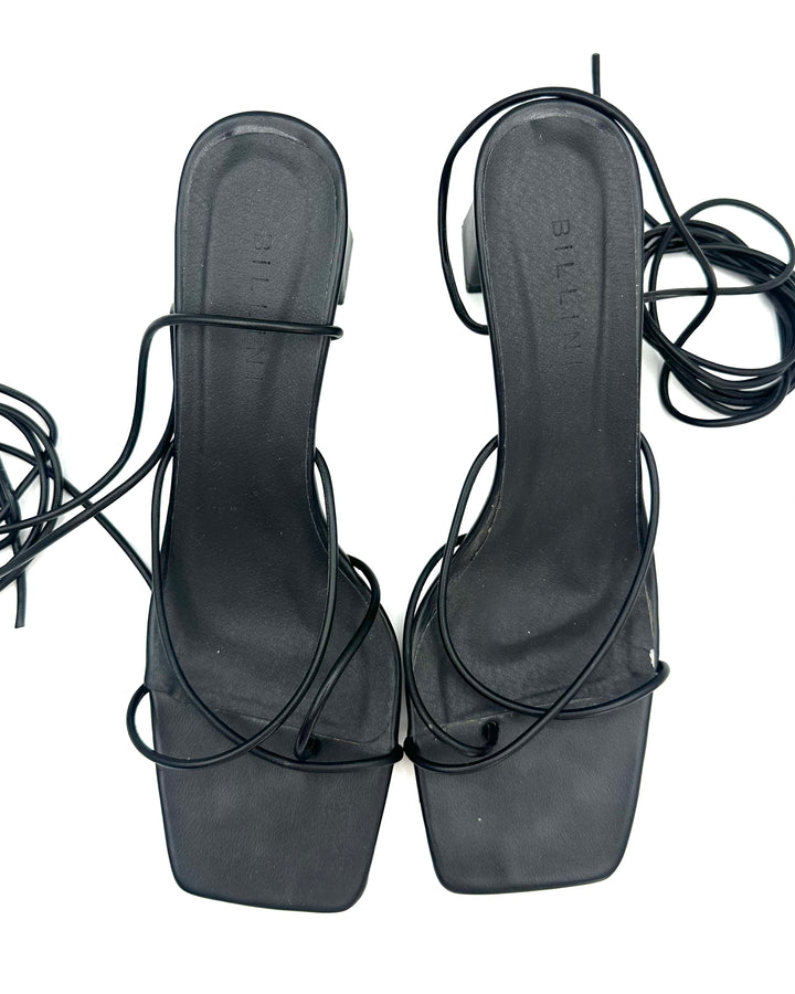 Black Strappy Sandals - Size 6- 10