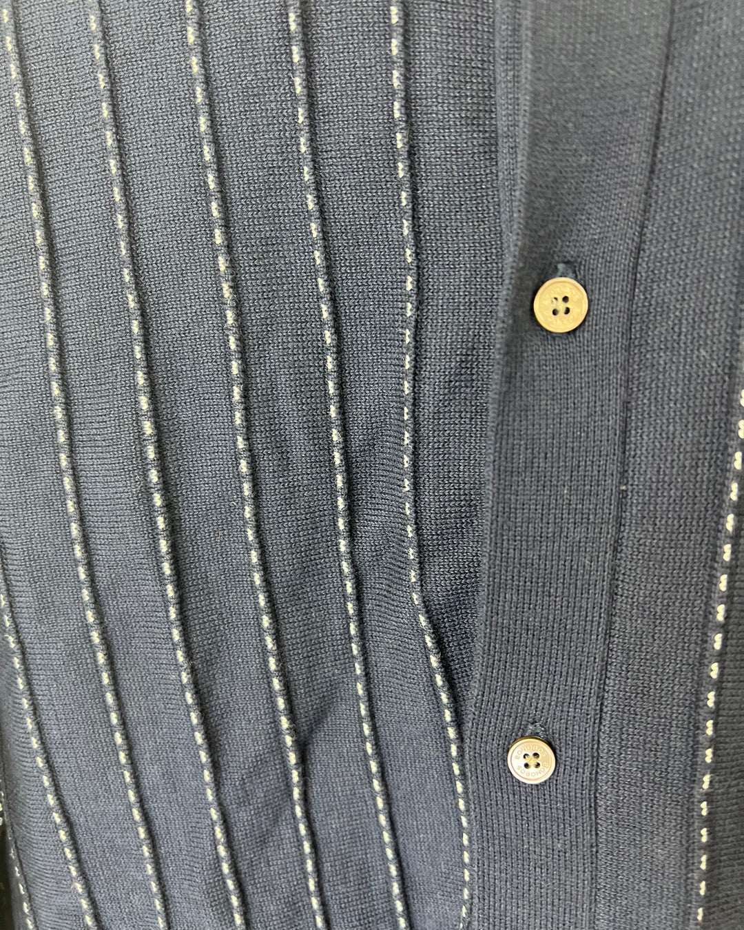 MENS Navy Button Down Collared Cardigan - Large