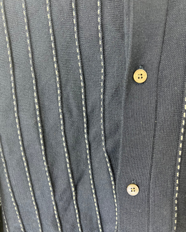 MENS Navy Button Down Collared Cardigan - Large