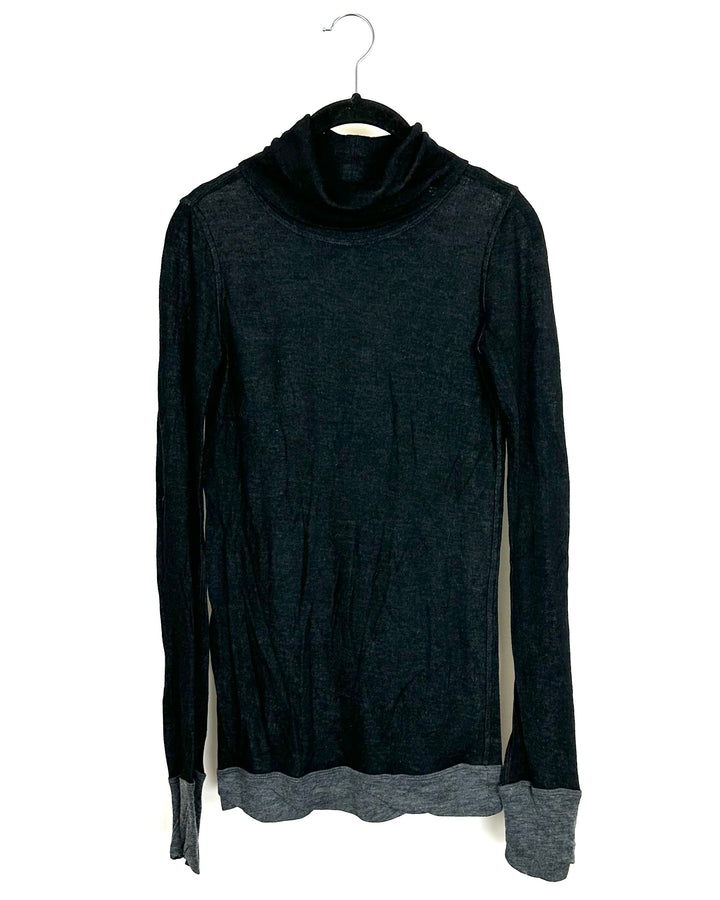 Theory Black Sheer Top - Small