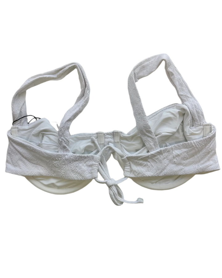 White Embossed Underwire Bikini Top - Extra Large and Extra Extra Large