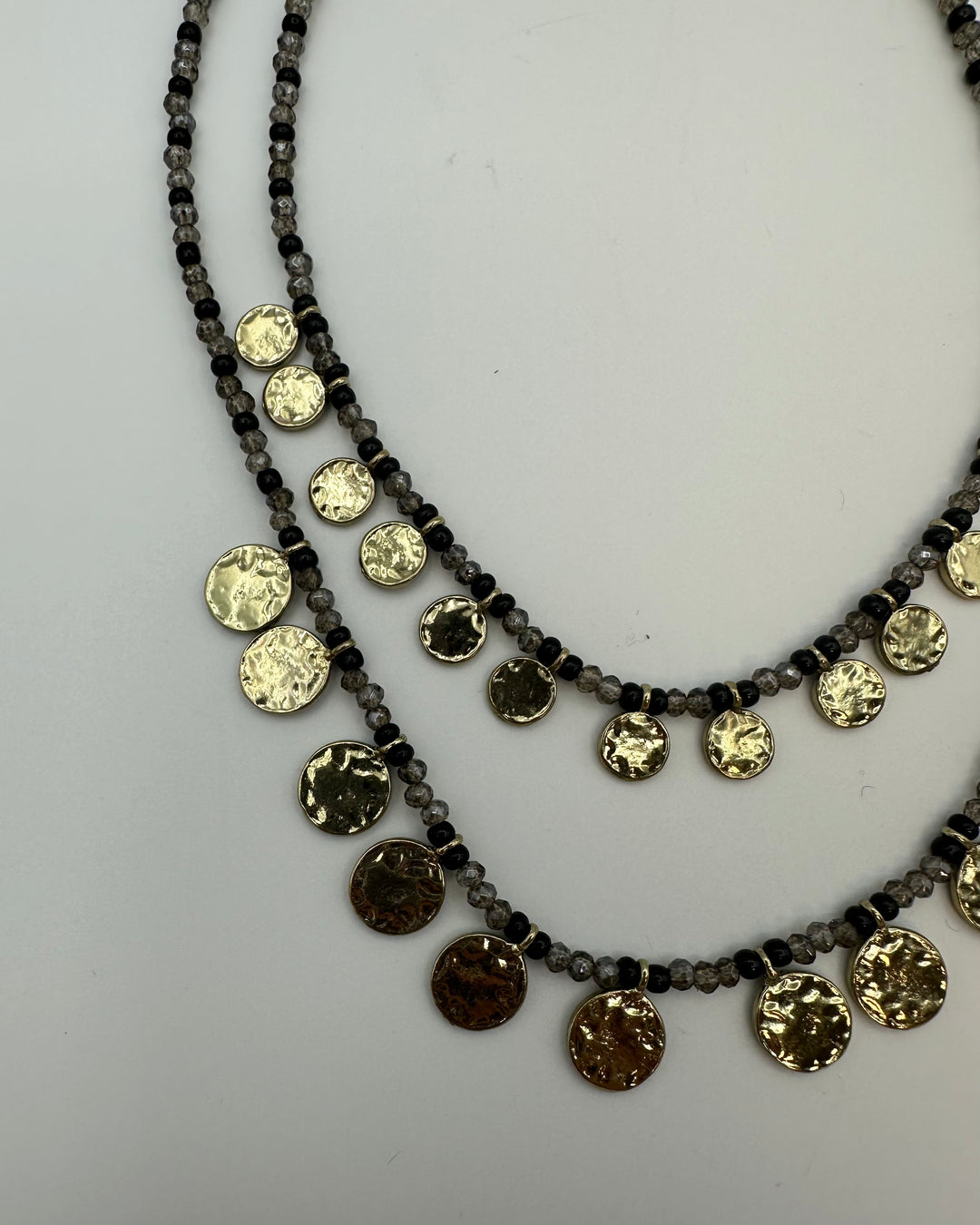 Black and Grey Beaded Necklace