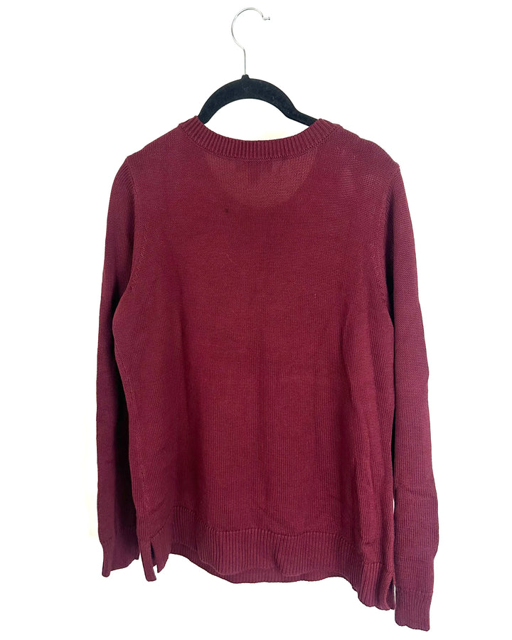 Red Sweater with Gold Tree Detail- Size 6/8