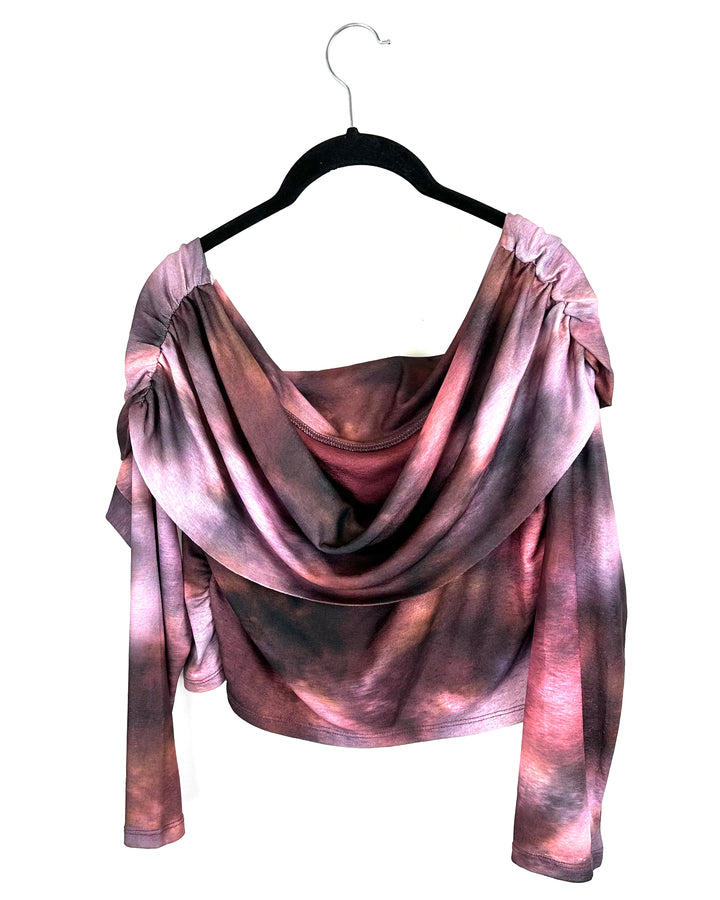 Magenta Multi-Color Off The Shoulder Mesh Top - Medium And Extra Large