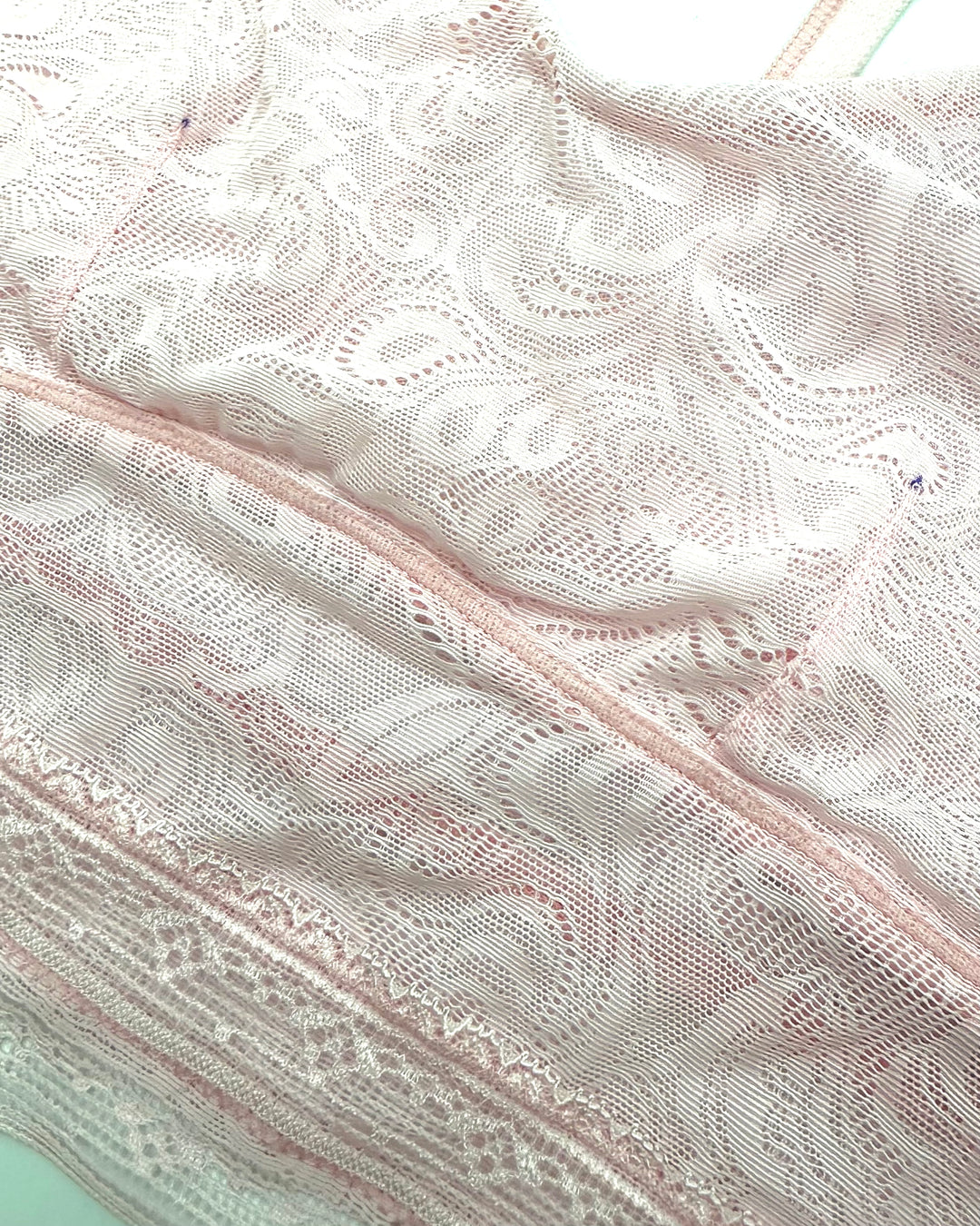 Pastel Pink Lace Unlined Bralette - Medium