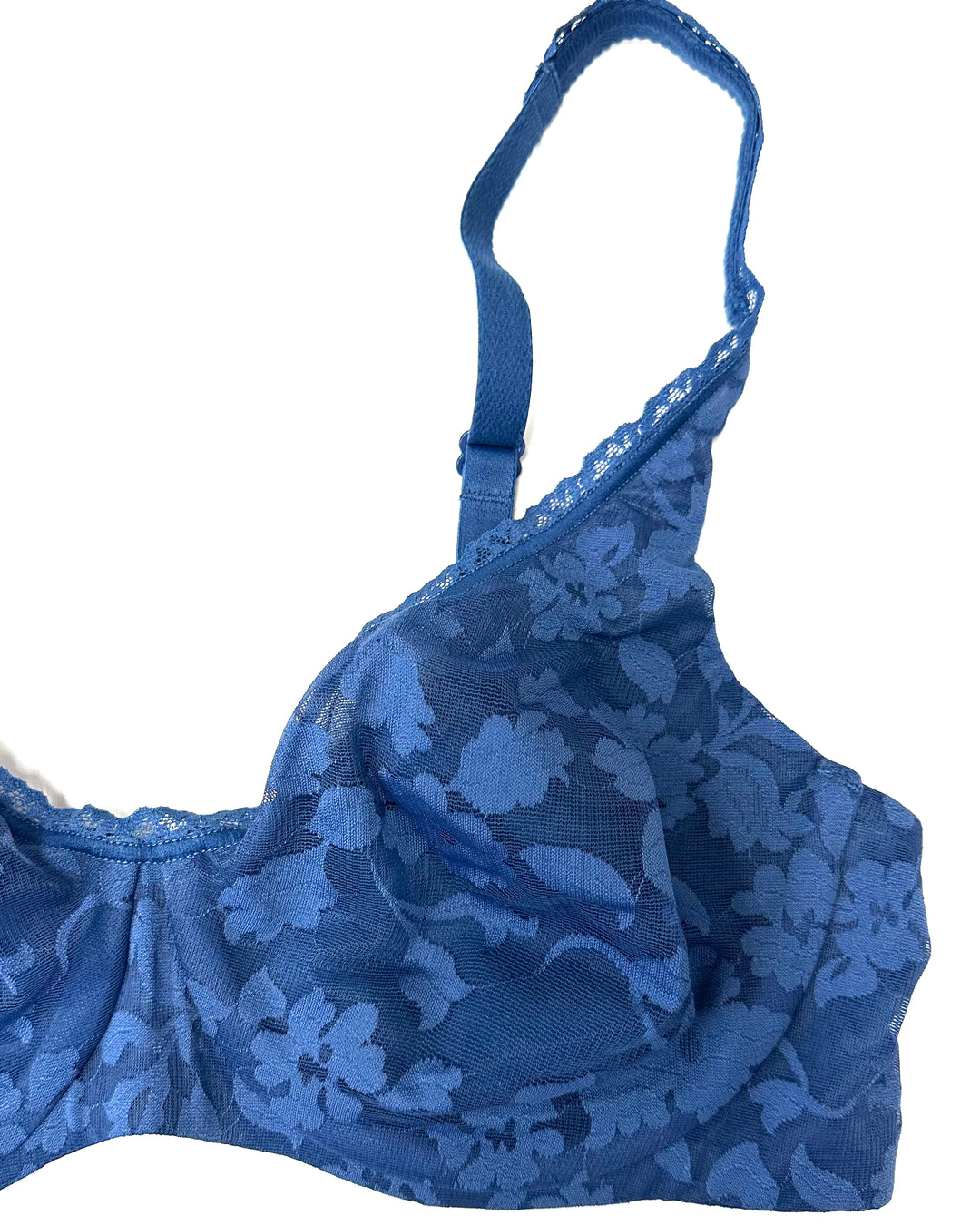 Navy Blue Floral Underwire Bra - 34C