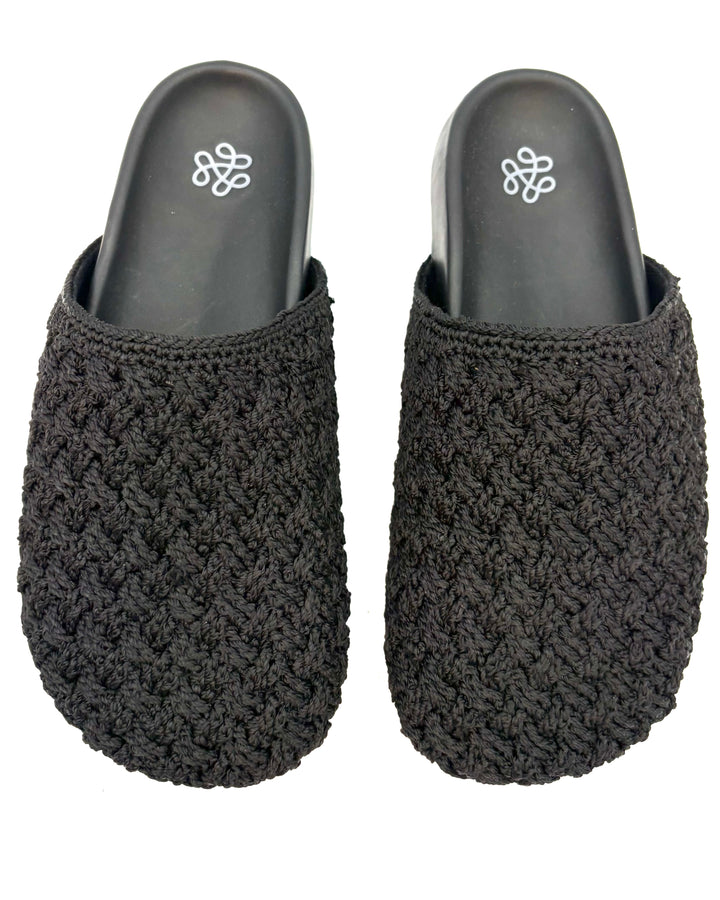 Black Basket Weave Crochet Clog - Size 7, 9 and 10`