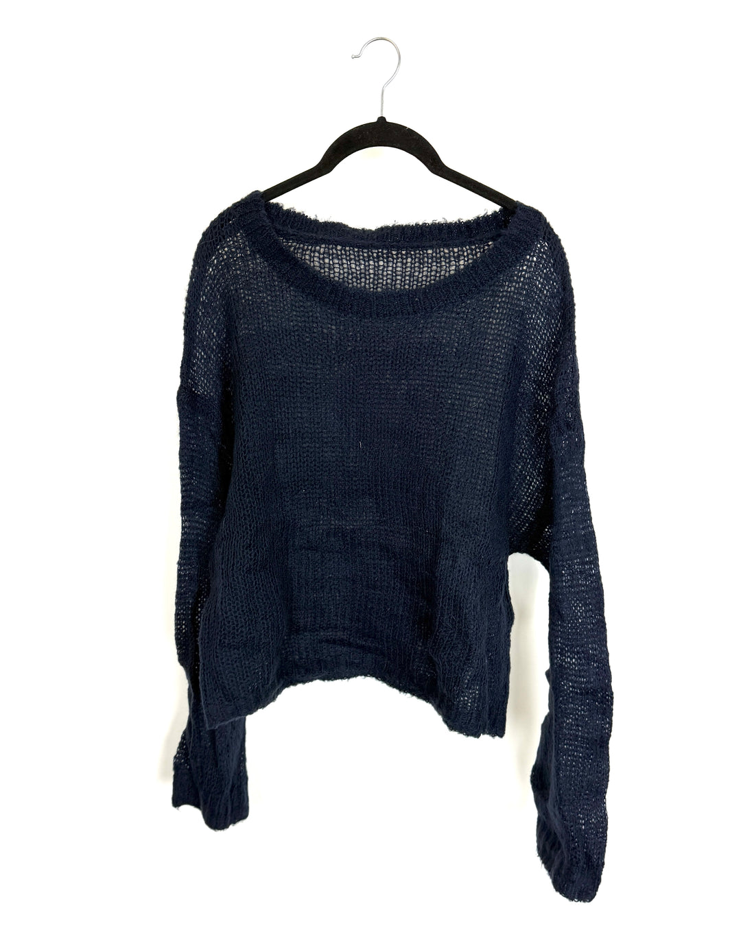 Dark Navy Open Knit Top - Size 4/6