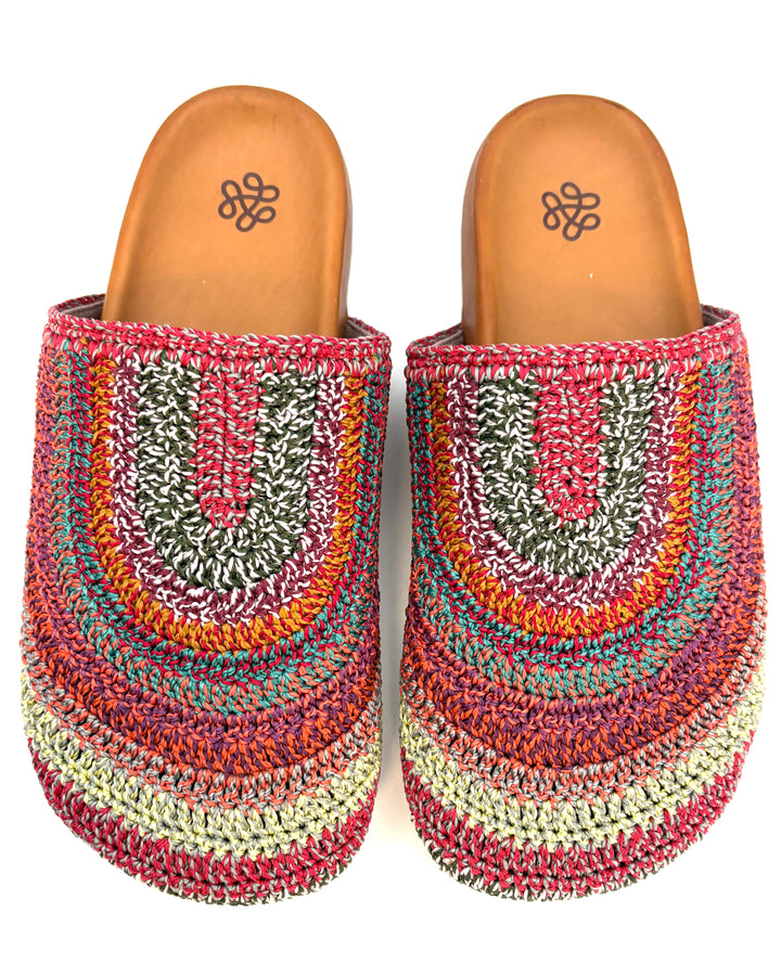 Multi Color Crochet Clogs -  Size 6, 8, 10, 11