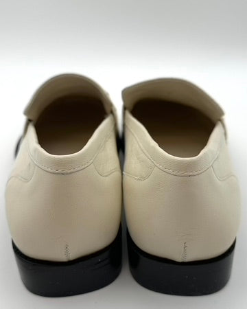 Cream Leather Loafers - Size 7 and 8