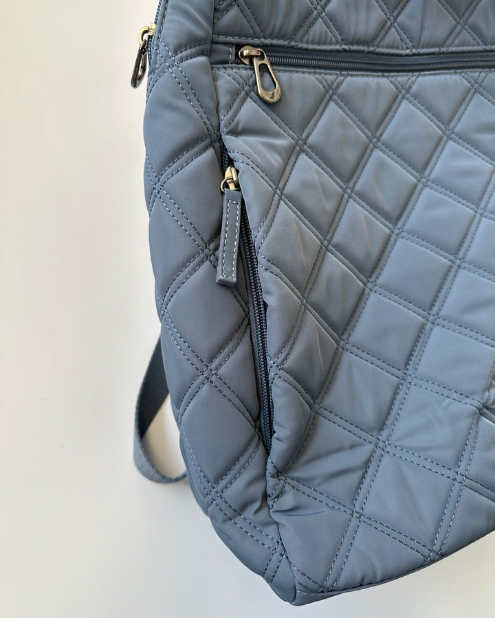 Blue Quilted Backpack