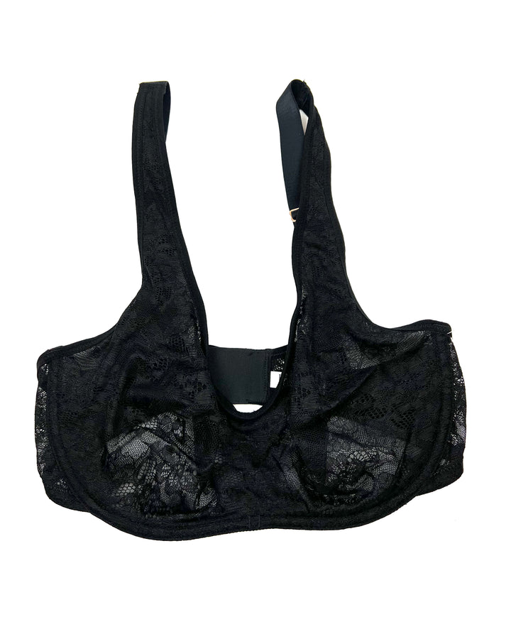 Black Lace Underwire Bra - 34D