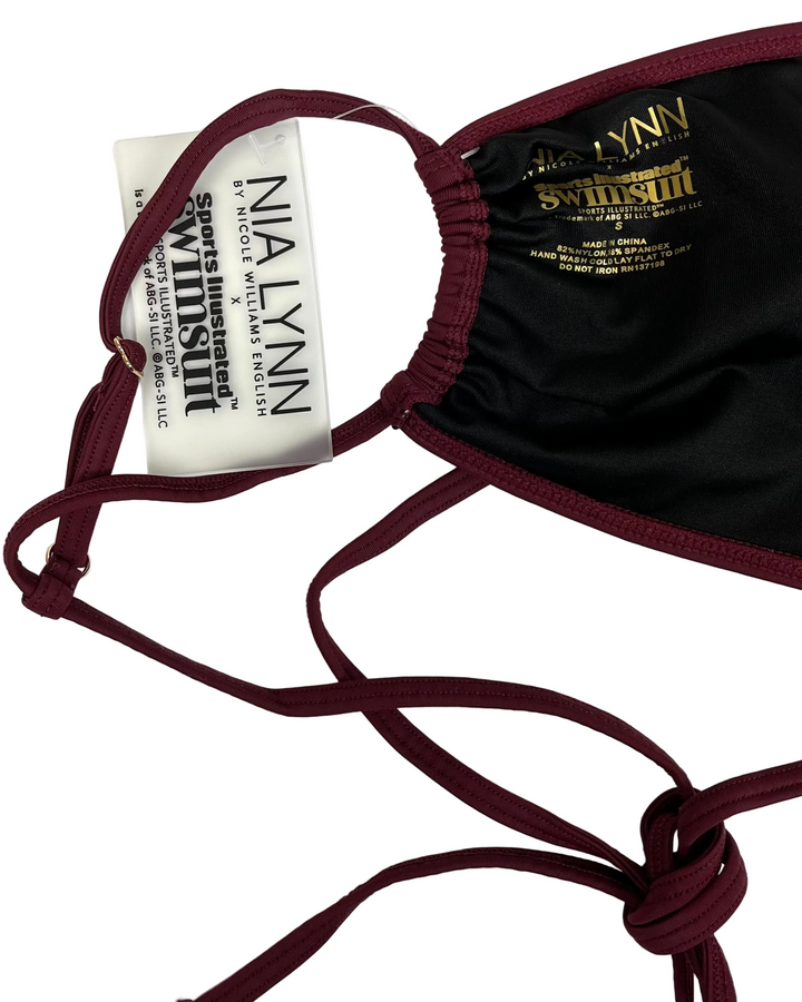 Red Wine Bandeau Swim Top - XS, S, M, L, XL, XXL, XXXL