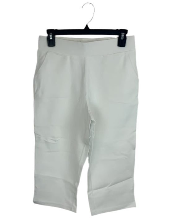 Bright White Elastic Capri Pants - Size 6