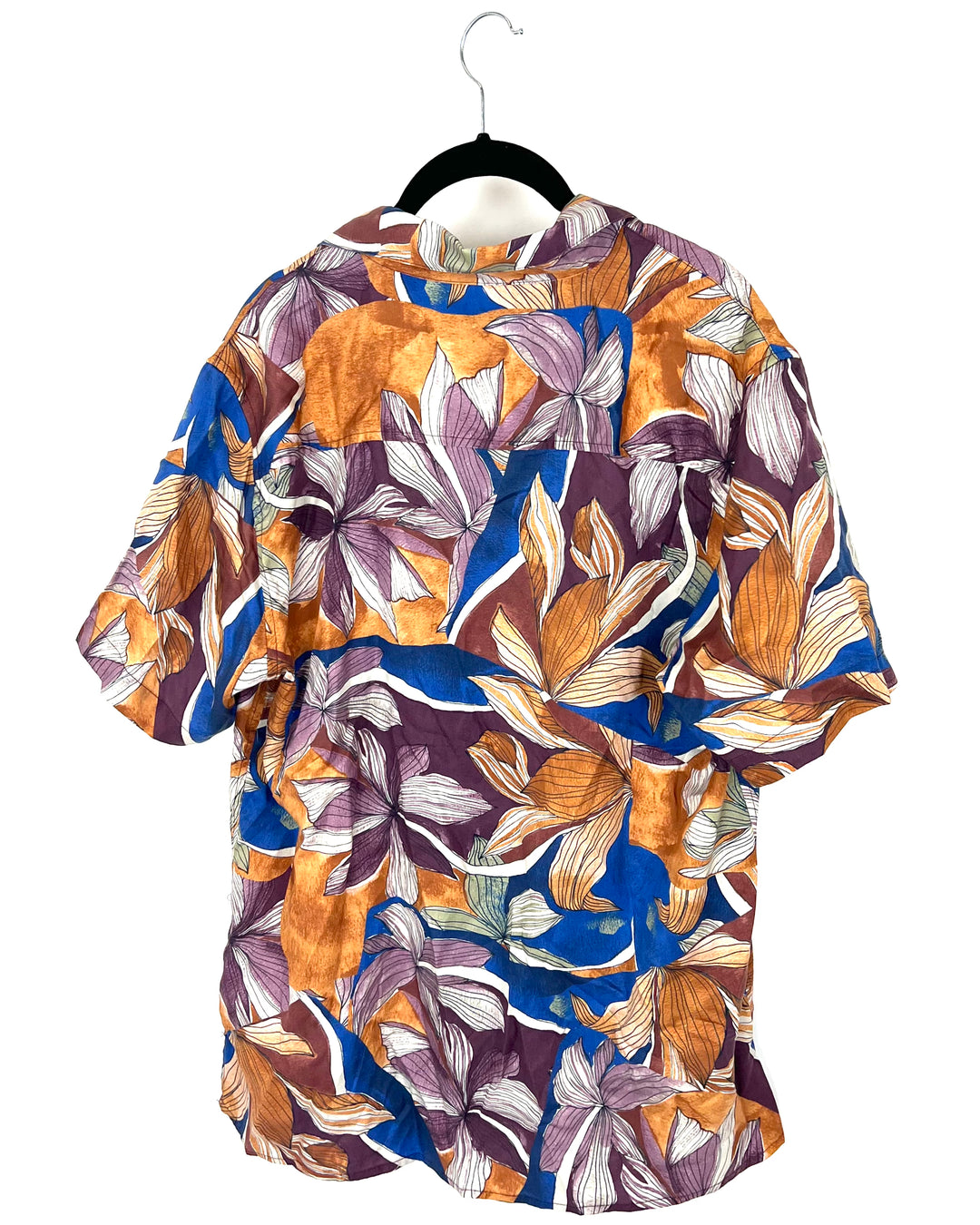 MENS Multicolor Tropical Floral Pattern Button-Up - Medium