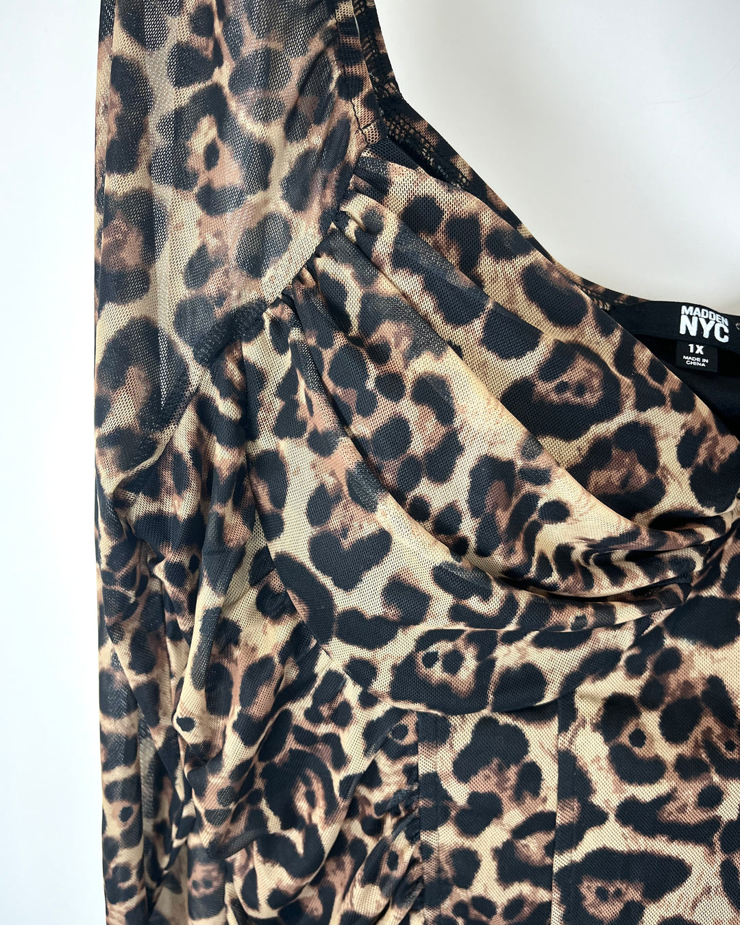 Cheetah Print Off Shoulder Top - 1X