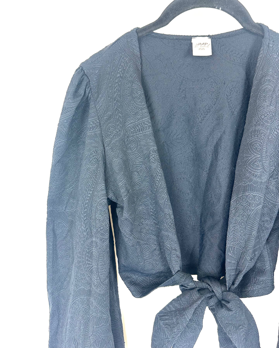 Black Embossed Coverup Top - XS/S and XL/XXL