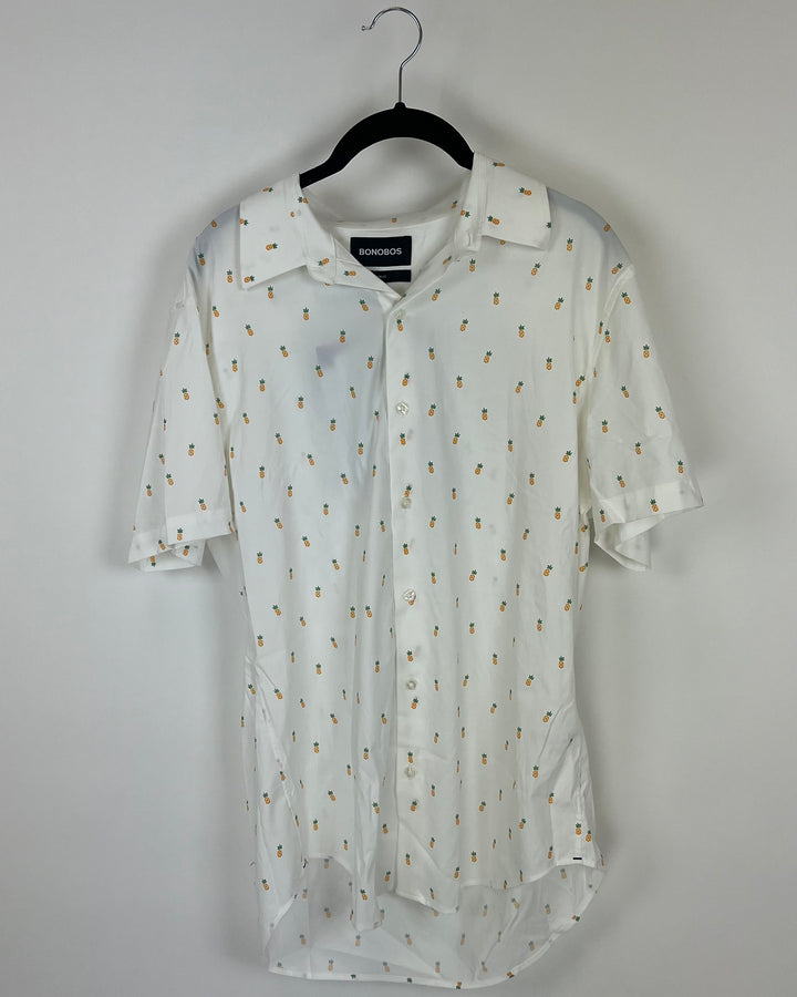 MENS Pineapple Button Down Shirt - Medium