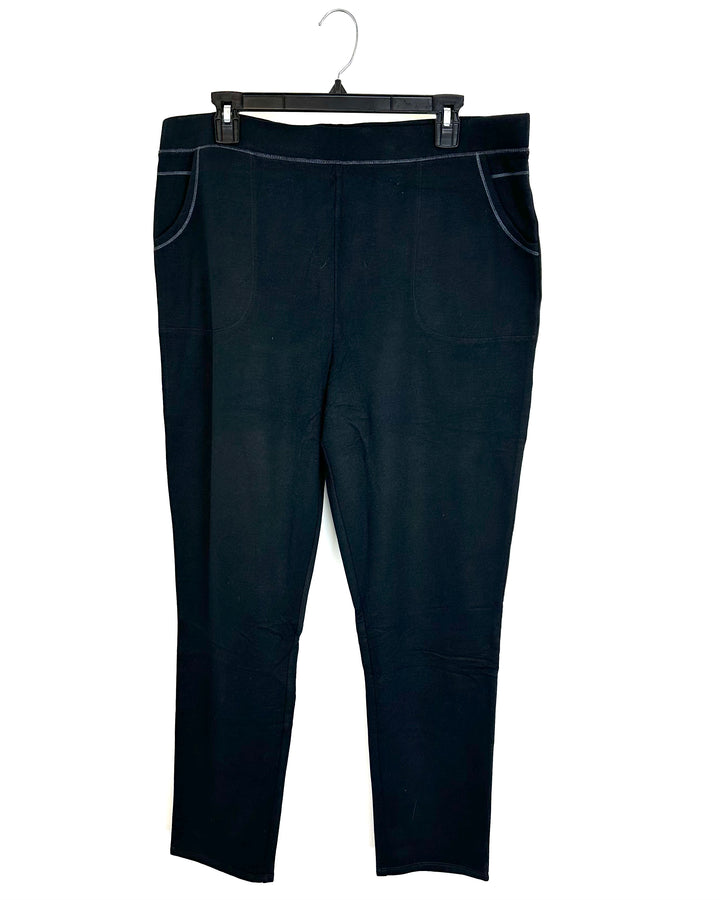 Black and Gray Stitched Leggings - Extra Large