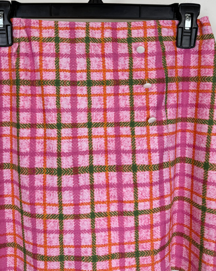 Bright Pink Plaid Athletic Skirt - Extra Extra Small