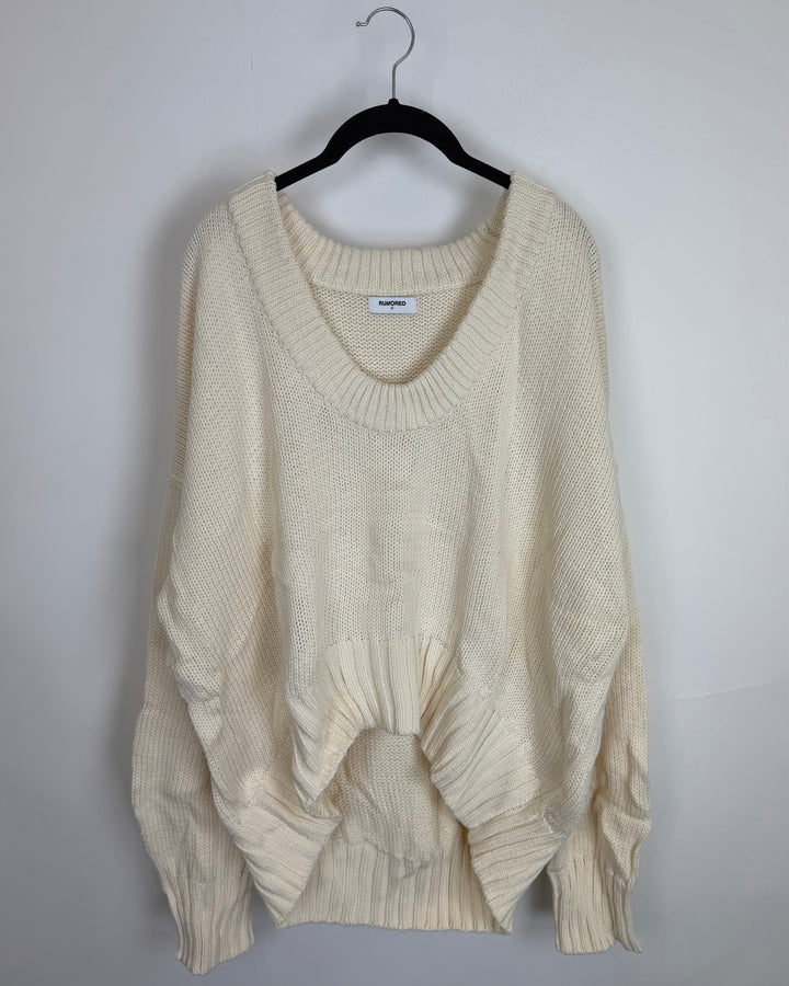 Ivory High Low Knit Sweater - Size 6/8