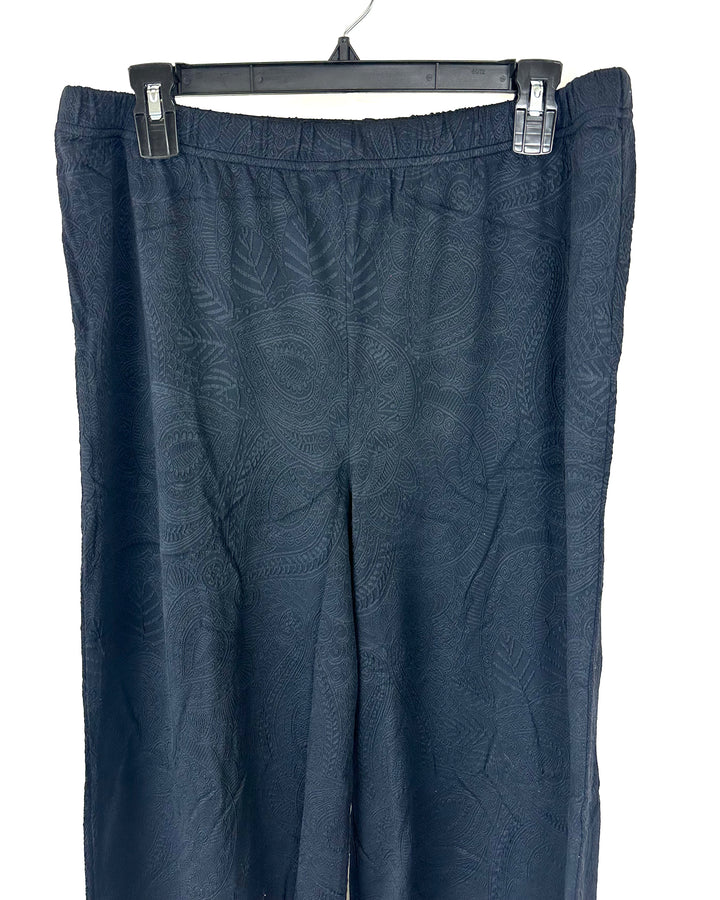 Black Embossed Coverup Pants - Extra Large/Extra Extra Large
