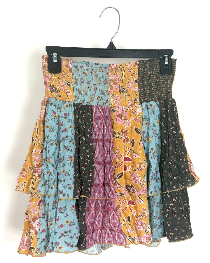 Patchwork Floral Smocked Skort - Size 2/4
