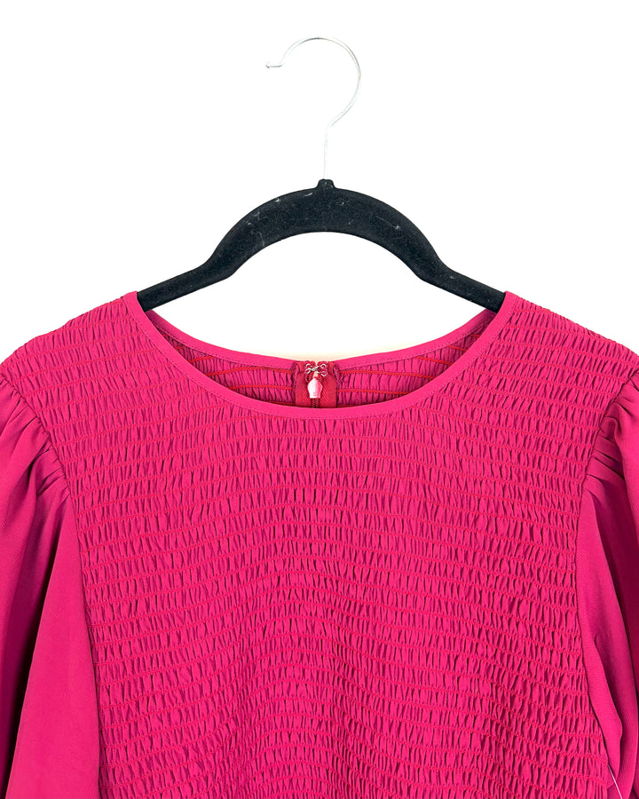 Wine Red Ruched Top - Size 8/10