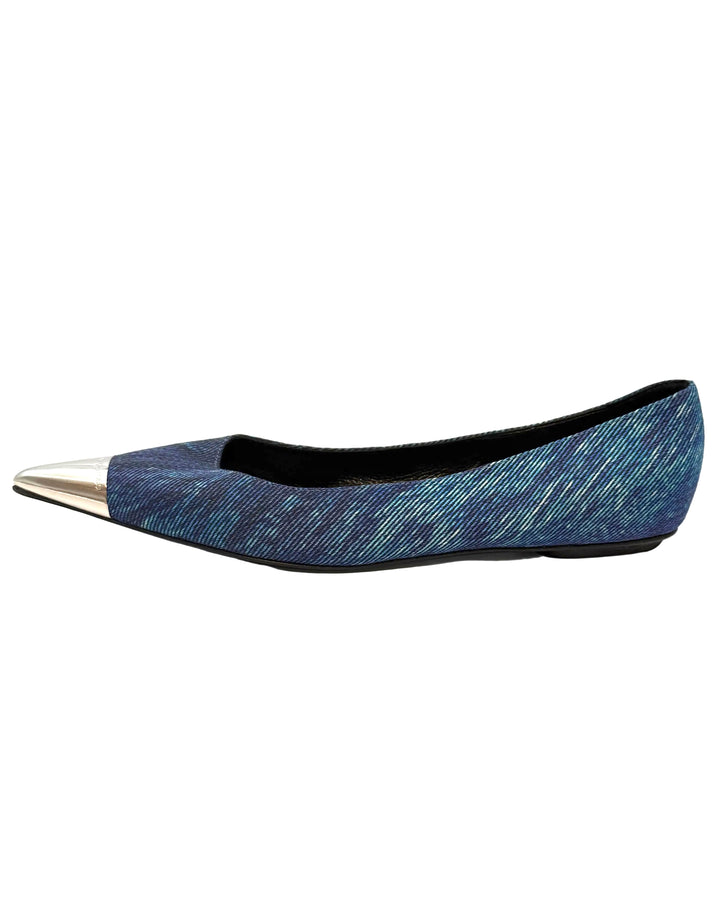 Cerulean Blue Textured Flats - Size 39