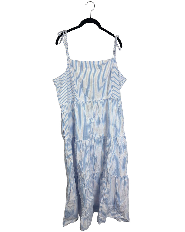 Tommy Hilfiger Pastel Blue Striped Shift Dress - Extra Extra Large