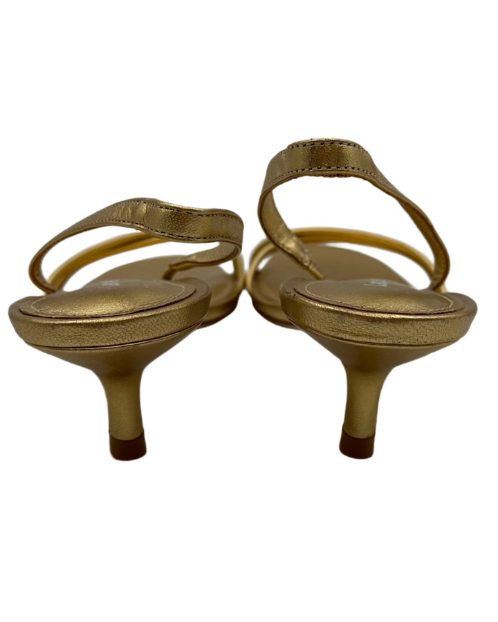 Gold Leather Kitten Heel - Size 11