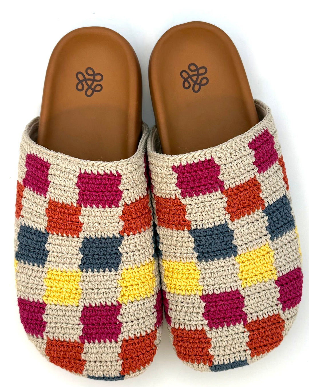 Beige Multi Checkered Clogs -  Size 7, 8 and 10